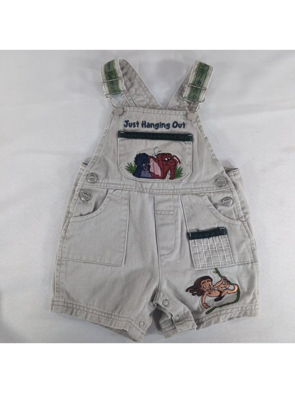 Disney Tarzan Just Hanging Out Vintage Overalls Toddlers 18m months Embroidered